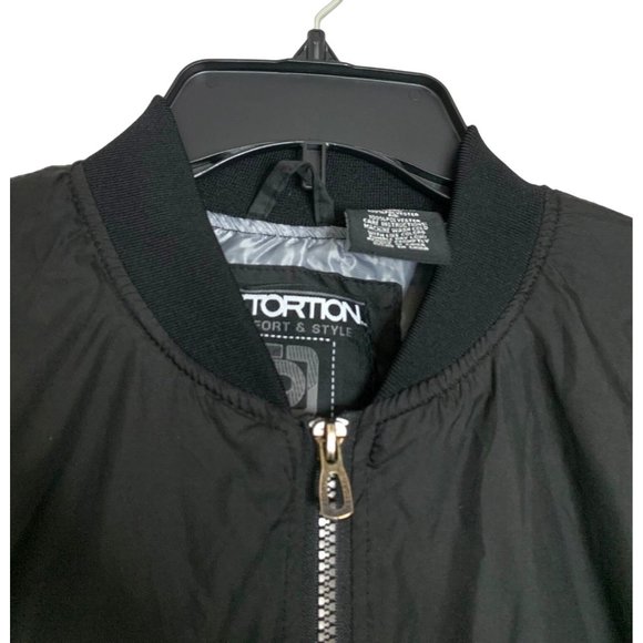 Distortion Mens Size L Black Full Zip Jacket Coat Windbreaker Lined Zip Pocket o - Picture 3 of 3